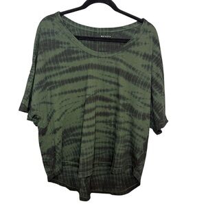 Athleta Tuscan Olive Short Sleeve Organic Daily Tie-Dye Commute Tee size Lrge